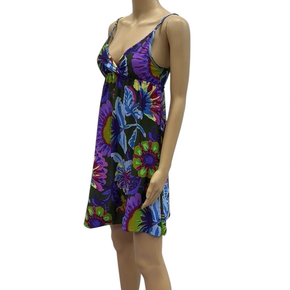 Lucky Brand Rose Label Bathing Suit Dress Floral Y2K Swim Cover Up Size XS Small - Picture 3 of 12